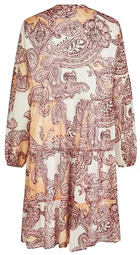 Marc Aurel Kleid Langarm Chiffon geknöpft Paisley-Print orange Größe 40