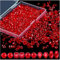 Wekuw 600 Piezas Cuentas de Vidrio (Rojo 4/6/8 mm) Abalorios Cristal Facetado para Bisuteria Bola de Cristal Abalorios Adecuado para Collares, Pulseras, Joyería Artesanal DIY