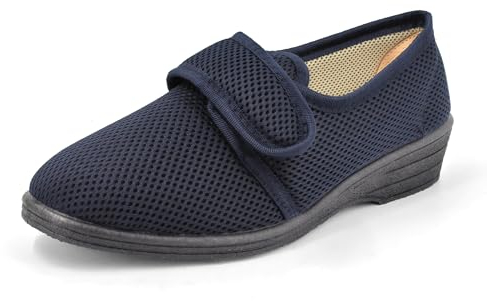 JOMIX Pantofole Donna Estive Ciabatte da Anziani con Strappo Scarpe Lavabile in Lavatrice da Casa ITD1892 Blu 39