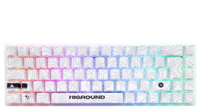 Higround Clavier de jeu SNOWSTONE Base 65 Hotswap - ISO Nordique [Flamme Blanche