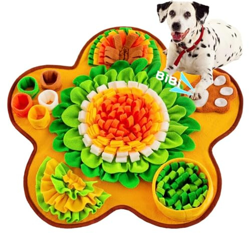 Snuffle Mat for Dogs, TAIYUNWEI Pet Slow Feeding Mat (Big Flower) | Interactive Pet Foraging Mat for Smell Training, Stress Relief, Puzzle Training Toy for Large Medium Puppies