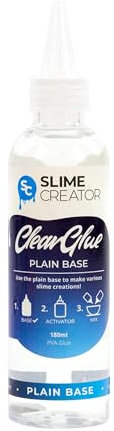 Slime Creator - Plain Base Clear Glue - 180ml Bottle for Crystal Clear, Mixable or Standalone Slime