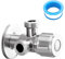 Wasseranschluss, 1 Stück Eckventil 1/2 Zoll, Doppelventil, Eckventil mit 2 Abgängen 1/2 Zoll, für Wandgewinde 1/2, Eckventil mit Rohgürtel