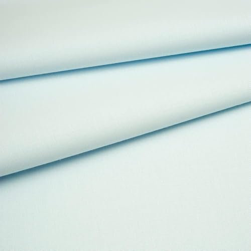 Fabreco - 100% Premium Baumwollstoff Meterware Uni 160 cm | 220 g/lfm – Weich, langlebig & hautfreundlich | Stoffe Zum Nähen & Dekoration | Stoff Meterware - Fabric | hellblau