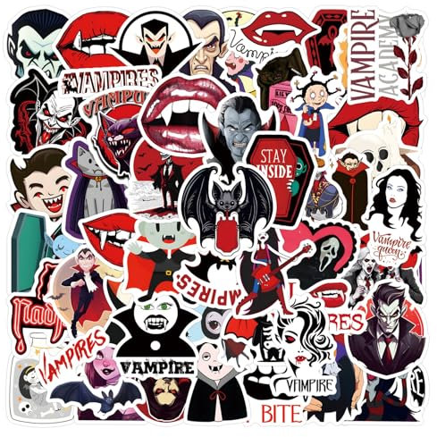 55 Pcs Vampire Stickers for Laptop, Cool Decals for Teens Kids Boys Skateboard Phone