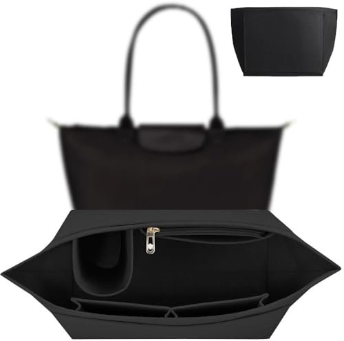 Shengruili Organizer für Longchamp Tasche-M,Multi-Pocket Felt Handbag Organizer,Handtaschen Organizer,Folding Tote Bag Organizer,Purse Organizer,Filz Organizer für Taschen