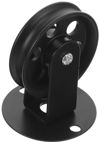 MAGICLULU Ceiling Pulley for Garage 70mm Black Iron Hanging Lamp Pulley Wheel Vintage Industrial Pendant Light for Wire Rope System and Chandelier Lift