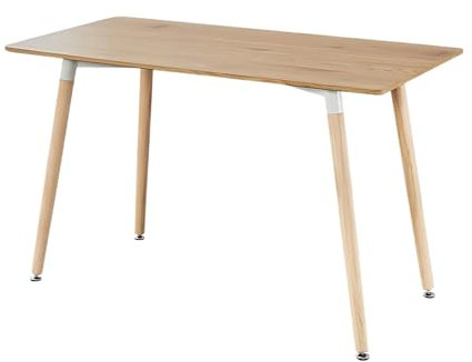 LUTODY - Mesa de Comedor Estilo Nórdico, Tablero con Patas de Madera de Roble, Mesa Consola para Cocina y Salón (Madera Roble, 120 cm x 80 cm x 73 cm)