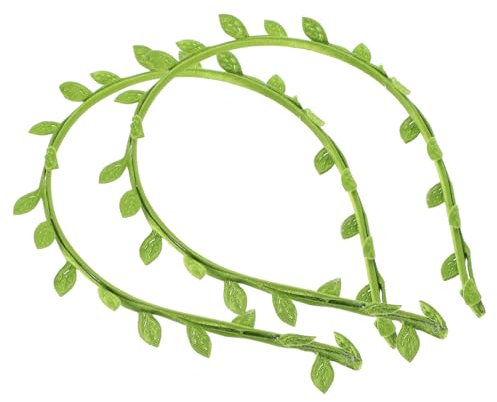 Ipetboom 2 diademas de hoja verde banda elástica para el pelo accesorio para mujeres y niñas para bodas, fiestas, cumpleaños y eventos al aire libre