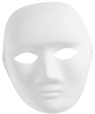 Milisten Masque Portrait Homme Blanc Pâte Écologique Masque Visage Vierge DIY pour Peinture et Déguisement Bande Élastique Confortable pour Éducation Artistique et Fêtes
