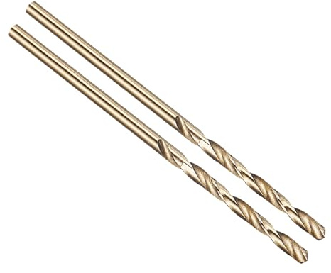 PATIKIL 1mm Drill Bit, M42 8% Cobalt High-Speed Steel Jobber Straight Shank 135° Gold Finish for Hard Metal High-temperature Titanium Alloy - 2 Pack