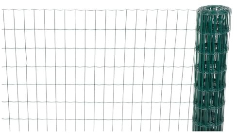 PROREGAL Maschendrahtzaun Vierkantgeflecht FENCY, Höhe 1,2 Meter, Länge 10 Meter, Maschenweite 100x50mm, Drahtstärke 2.20mm, PVC-Beschichtet Grün, Drahtzaun Garten Pflanzenschutz Drahtzaun Drahtnetz