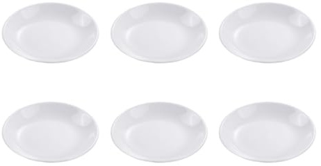 KAILIKETIY 6pcs Ceramic Sauce Serving Plates for Dipping with Durability and Practicability, White Small Side Dishes for Outdoor Camping and Barbecue