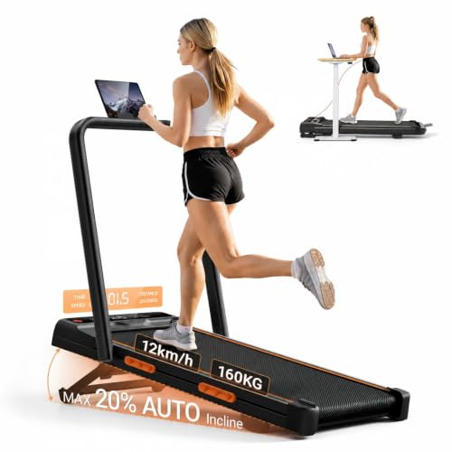 Incline Walking Pad Treadmill for Home, Foldable Walking and Running | Flexible home training with incline adjustment, multiple speed modes, workout tracking, remote control and compact storage