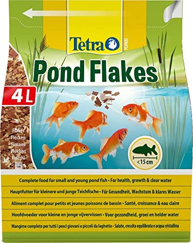 Tetra Pond Flakes - Fischfutter-Flocken für kleinere und junge Teichfische, für eine abwechslungsreiche und ausgewogene Ernährung, 4 L Beutel