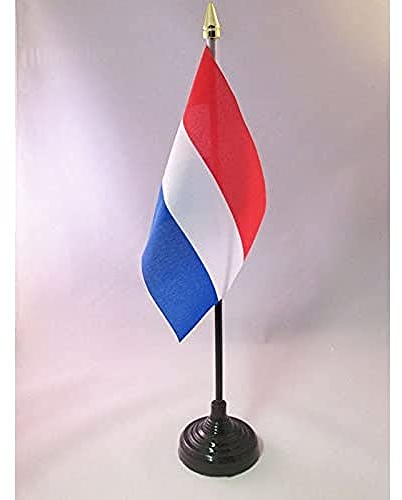 AZ FLAG Bandera de Mesa de los PAÍSES Bajos 15x10cm - BANDERINA de DESPACHO NEERLANDESA 10 x 15 cm Punta Dorada