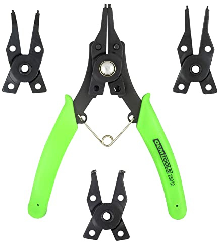 OEMTOOLS 25012 4 in 1 Combination Snap Ring Pliers Set, Heavy Duty, Industrial Grade Professional Snap Ring Pliers, Automotive Tools, Colors May Vary