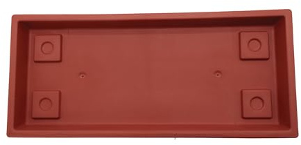 The HC Companies Venetian Rectangular Plant Tray - Lightweight Plastic Plant Saucer - Plant Drip Trays for Drainage -UV Resistant Pot Saucer for Indoor & Outdoor Use (23.5 Clay, Pack of 1)
