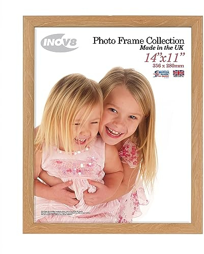 INOV8 Framing - Lime Oak 14x11 Inch (27x35cm) British Made Photo Frame - Wood Effect with Glass Picture Frame