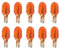 CARALL 10 Pezzi Lampadine Alogene T10 WY5W 12V 5W Arancione, Ricambi Lampade 12V Per Auto e Moto