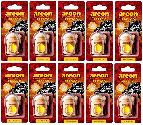 Areon Fresco Car Air Freshener Black Crystal 4 Milliliters Multi Pack Of 10
