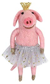 Gisela Graham Wollmix Schwein Ballerina Weihnachtsdekoration