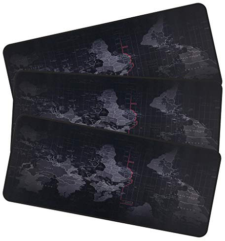 Qisan Large Gaming Mouse Pad Extended Size Mousepad for Computer Desktop PC Laptop 31.5x11.8x0.15 Keyboard Pad Desk Pad with Anti-Slip Rubber Base | Large Desk Mat for Keyboard and Mouse-Map 3pcs