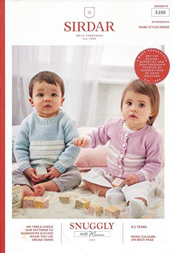 Sirdar Snuggly 100% Merino 4 ply Knitting Pattern Booklet - 5300 Cardigans & Sweaters
