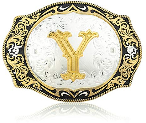 Vintage Fashion Western Gürtelschnalle A bis Z Initial Buchstabe Cowboy Gürtelschnallen für Herren - - Groß