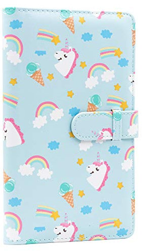 Ablus Mini-Fotoalbum mit 96 Fächern für Fujifilm Instax Mini Kamera, Polaroid Snap, Z2300, SocialMatic Sofortbildkameras und Reißverschluss, Einhorn, 96 Pockets