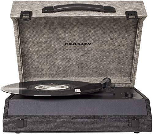 Crosley CR8018A-MN Momento Vintage Bluetooth 3-Speed Suitcase Turntable, Midnight