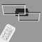BRILONER - LED Deckenlampe mit Fernbedienung, dimmbar, einstellbar von warmweiß bis neutralweiß, Lampe, LED Deckenleuchte, Wohnzimmerlampe, Schlafzimmerlampe, Küchenlampe, 50x38,8x7,8 cm, Schwarz