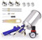 Pindex HVLP Gravity Feed Air Paint Spray Gun: 1000CC Aluminum Cup Paint Sprayer with Airbrush | 3 Nozzle 1.4MM 1.7MM 2.5MM Painting Tool Kit for Car Fence Paint (Blue)
