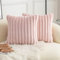 Neelvin Pack von 2 Kunstpelz Plüsch Dekorative Wurf Kissenbezüge Fuzzy gestreifte weiche Kissenbezug Kissenbezüge für Sofa Couch Schlafzimmer