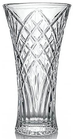 Grand vase à fleurs en verre transparent de 30 cm pour décoration de maison, bureau et arrangement floral