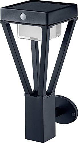 LEDVANCE ENDURA SOLAR BOUQUET WALL SENSOR 36,5cm – moderne solar Wandleuchte mit Bewegungsmelder, outdoor Gartenleuchte mit 3 Betriebsarten, 6W, 3000K, 200 - 550 Lumen, IP44, schwarz