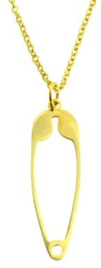 Kette Sicherheitsnadel Anhänger Edelstahl golden Juvelato