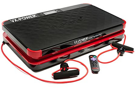 VX-Power Slimplate Digital - Vibration Plate Whole Body Vibration Platform Exercise Machine for Weight Loss, Toning & Wellness (Black/Red)