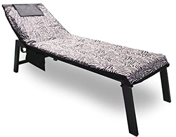 Strandtuch aus Mikrofaser Linie Tansania Tiermotiv Zebra Weiß und Schwarz mit Gummibändern zur Befestigung