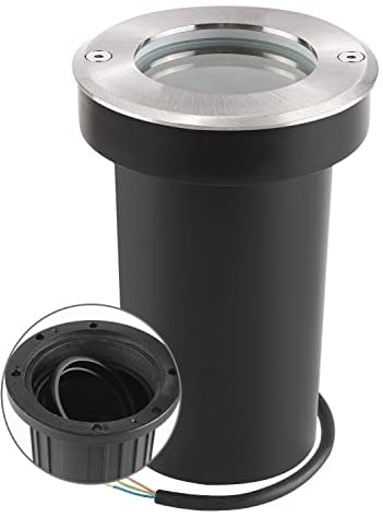 URing Faretto da incasso a LED orientabile IP67 attacco GU10 Faretti da Pavimento, 230V rotonde Luci da incasso a pavimento da Segnapasso esterno lampada da terra, 30cm cavo preinstallato