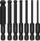 Hakkin 7Pcs Ball End Allen Key Bit Set S2 Steel Hex Bits 1/4 Hex Shank Magnetic hex Allen Wrench Screwdriver Bit for Furniture Assembly Phosphating Black 65mm Metric H2-H8