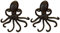 Selections Octopus Decorative Wall Hook Lead and Key Rack in Cast Iron (Pack of 2)