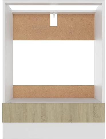 homiuse Herdumbauschrank Sonoma-Eiche 60x46x81,5 cm Holz Küchenschrank Kitchen Cabinet Kleine Küchenschränke Einzeln Ofenschrank GeschirrspüLer Schrank 1 Regal Ohne Arbeitsplatte