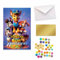 GeekWithAttitude Lot de 10 Cartes d'Invitations Anniversaire Patrouille - Kit Fête avec 10 Stickers, 10 Autocollants Dorés à Gratter (Lieu Mystère) et 10 Enveloppes Blanches