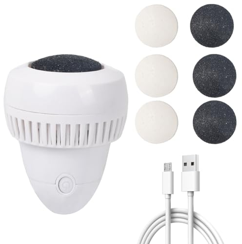 Vakuum Elektrischer Hornhautentferner, Hornhaut Entfernen Fuß Wiederaufladbar Hornhauthobel Hornhautraspel Pediküre Fußfeile 6 Schleifkopf, Callus Remover, Adsorption Foot Grinder
