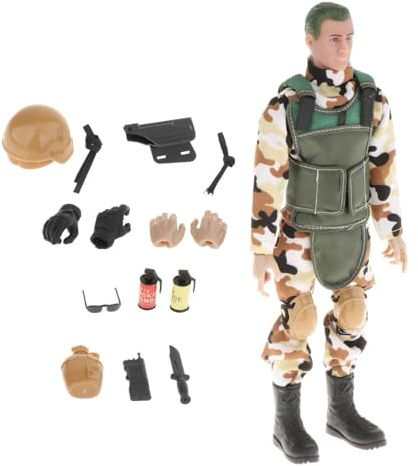 Figuras de Acción de 12 Playset Escala 1:6 Modelo Figura de Acción Fuerzas Especiales Figura de Acción Hombre Juguete para Adultos Niños Adolescentes, Verde a