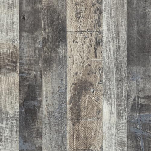 Abyssaly Vinilo Adhesivo Muebles Madera, Papel Pintado Autoadhesivo para Muebles Vintage Marrón Gris, Papel Adhesivo para Dormitorio Cocina Encimera Baño 60cm X 500cm