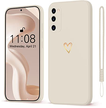 Mitetabo Handyhülle für Samsung Galaxy S20 FE Hülle 4G/5G Gold Liebesherz Mädchen Case Weich Silikon Slim Stoßfest Kratzfeste Süßes Gold Love Schutzhülle für S20 FE Beige