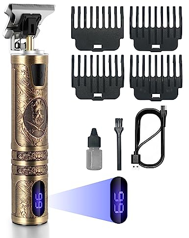HOMEASY Haarschneidemaschine Profi 5 Längeneinstellungen Barttrimmer Herren 0-4mm Haarschneider Metall 180 Minuten Akkubetrieb Bart Rasierer Herren elektrisch mit 4 Kammaufsätze Akku- und Netzbetrieb