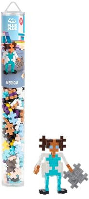 PLUS PLUS Building Blocks Toy - 100 pc Kids Construction Toys, Creative Learning Resources and STEM Play for Home and Travel - Girls and Boys Toys Age 5 Plus - Medical